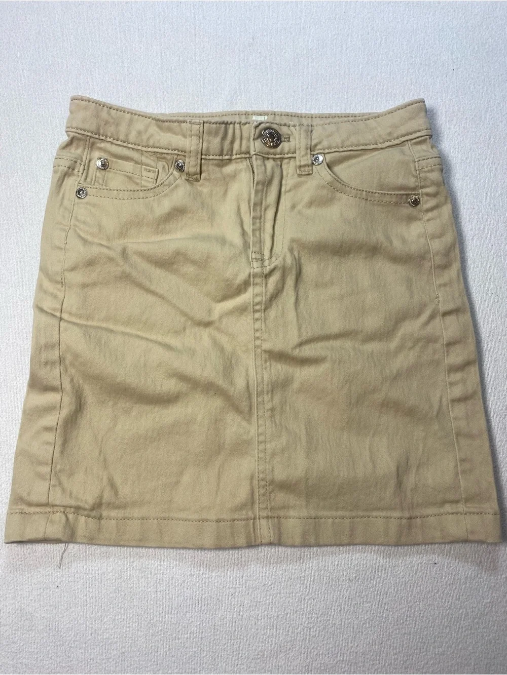 7 For All Mankind Tan Cotton Mini Skirt